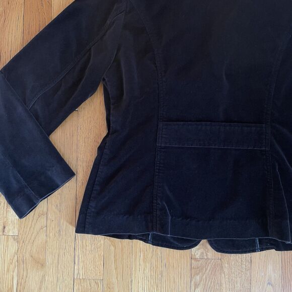 Vintage Womens Blazer Suit Jacket Black Velvet Sz S Lined Office Whimsigoth Boho - Picture 9 of 9